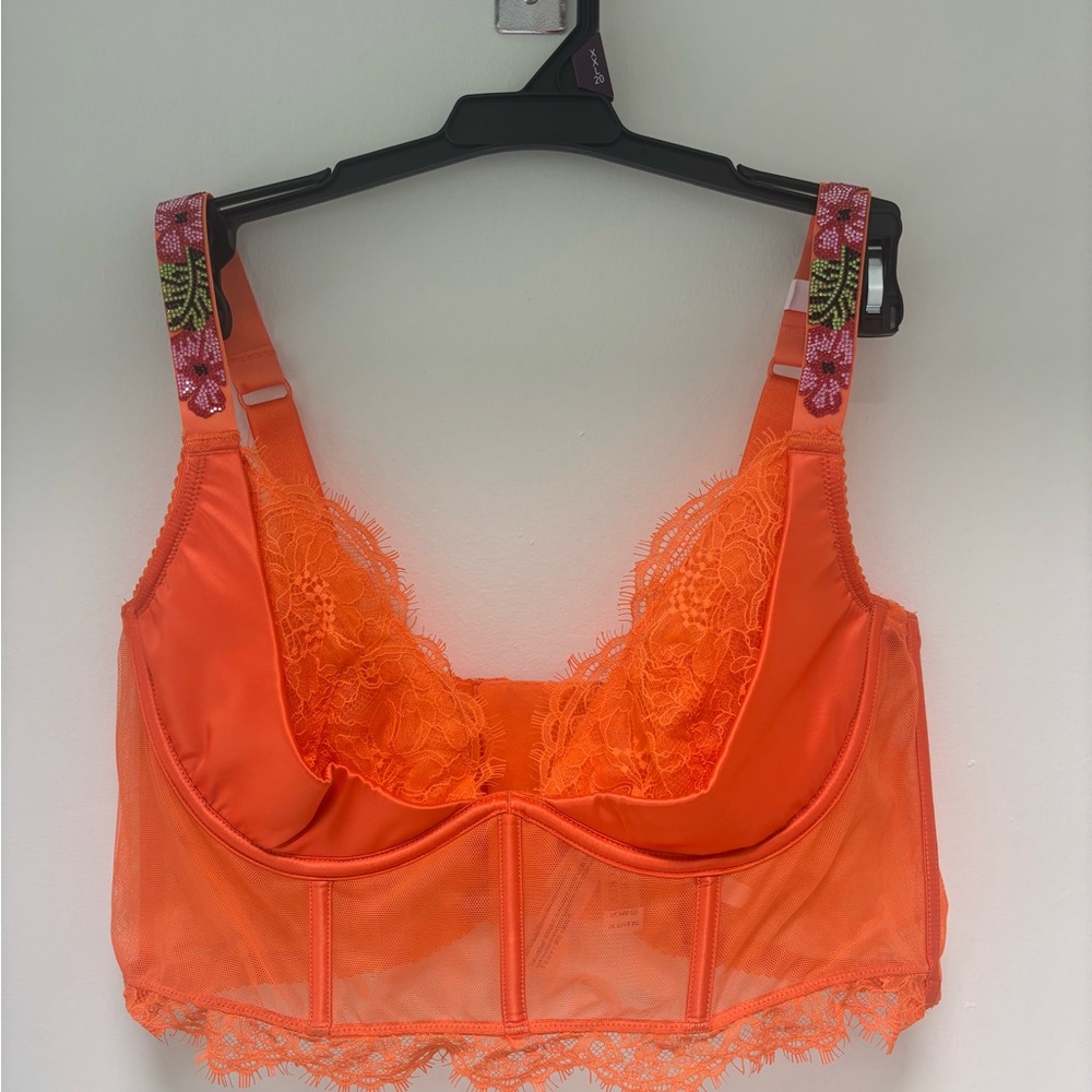 Victoria's Secret Bright Orange Lace Bra